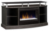 Windham 53\" TV Stand with Glass Ember Firebox – Silver