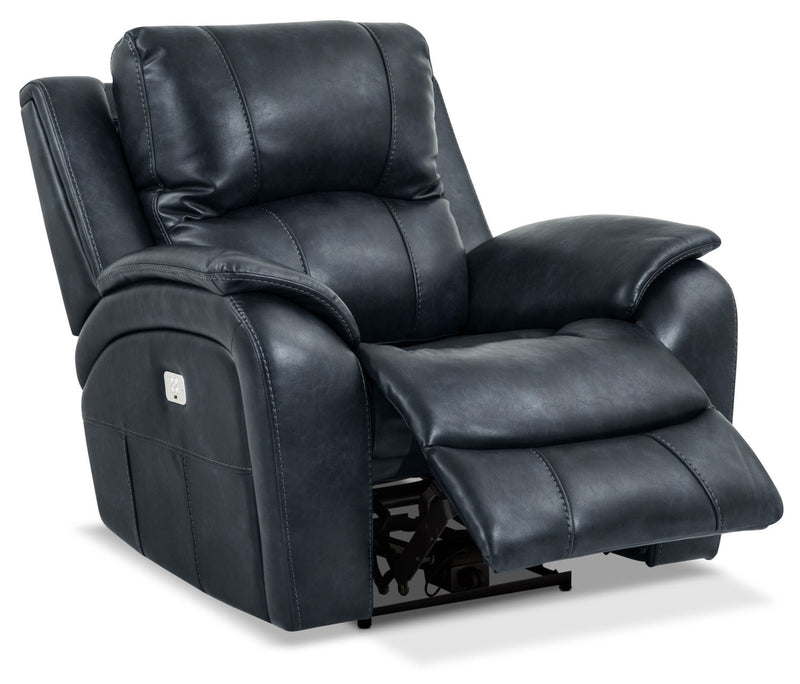 Kory Leather-Look Fabric Power Reclining Chair – Dark Blue