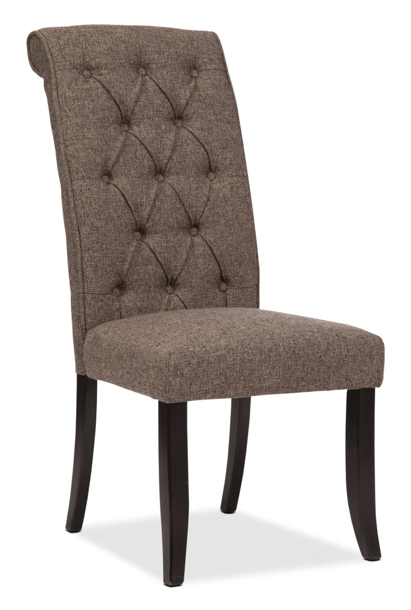 Tripton Dining Chair – Graphite - Traditional style Dining Chair in Graphite Mindi Wood and Linen-Look Fabric