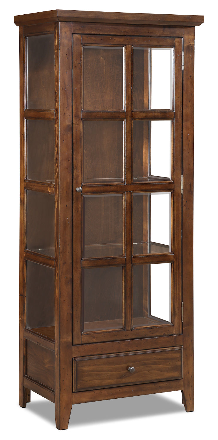 Bardini Display Cabinet - Traditional style Curio Cabinet in Light Brown Wood