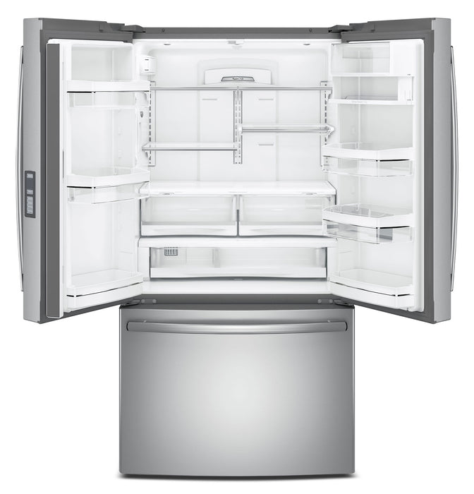 GE 23.1 Cu. Ft. French-Door Refrigerator with Internal Water Dispenser – PWE23KSKSS