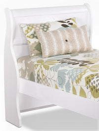 Diamond Dreams Sleigh Headboard for Kids, White - Twin Size 