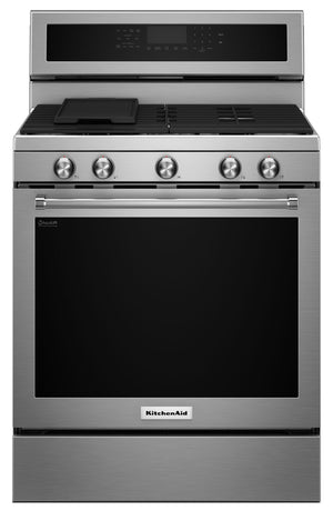 KitchenAid 5.8 Cu. Ft. Five-Burner Gas Convection Range - KFGG500ESS|Cuisinière à gaz KitchenAid de 5,8 pi³ à convection avec 5 brûleurs - KFGG500ESS|KFGG500S