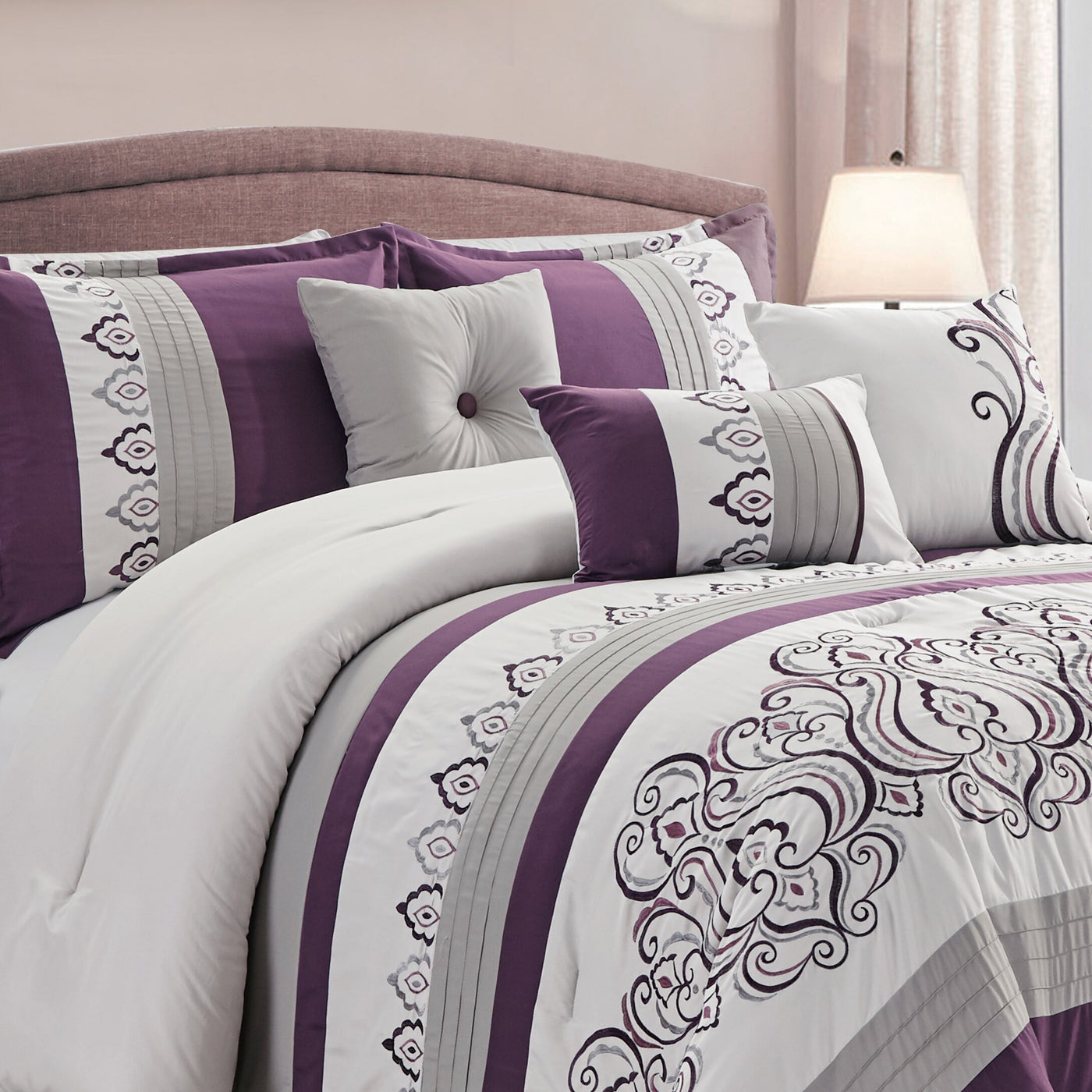 Venice 7 Piece Queen Comforter Set The Brick