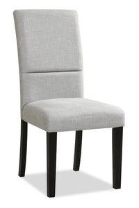 Verona Dining Chair with Linen-Look Fabric, Wood - Light Grey 