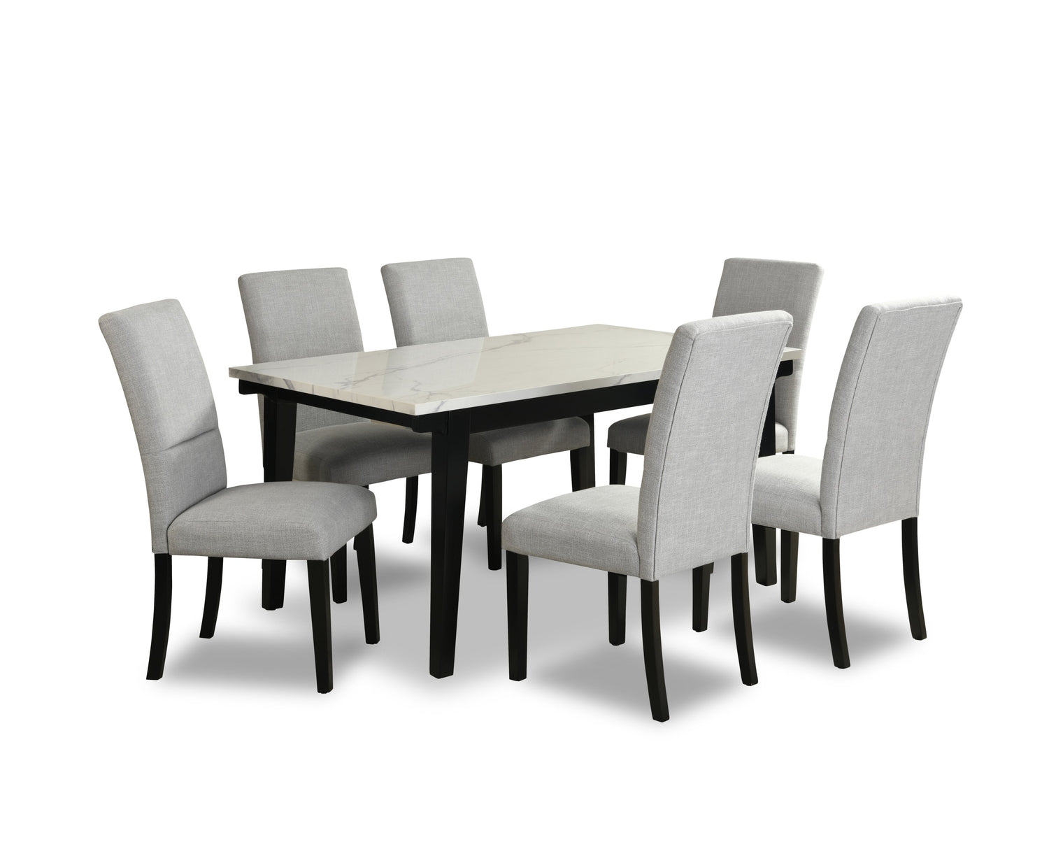 Verona 7pc Dining Set with Table 6 Chairs Culture Marbled Top 6. The Brick