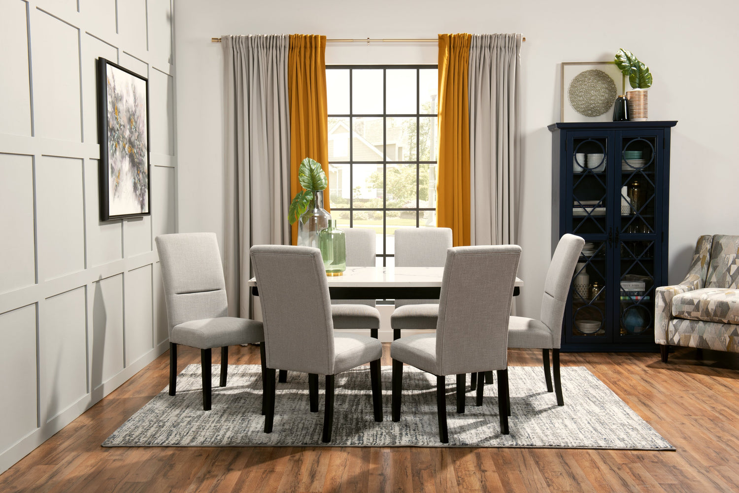 Verona 7pc Dining Set with Table 6 Chairs Culture Marbled Top 6. The Brick