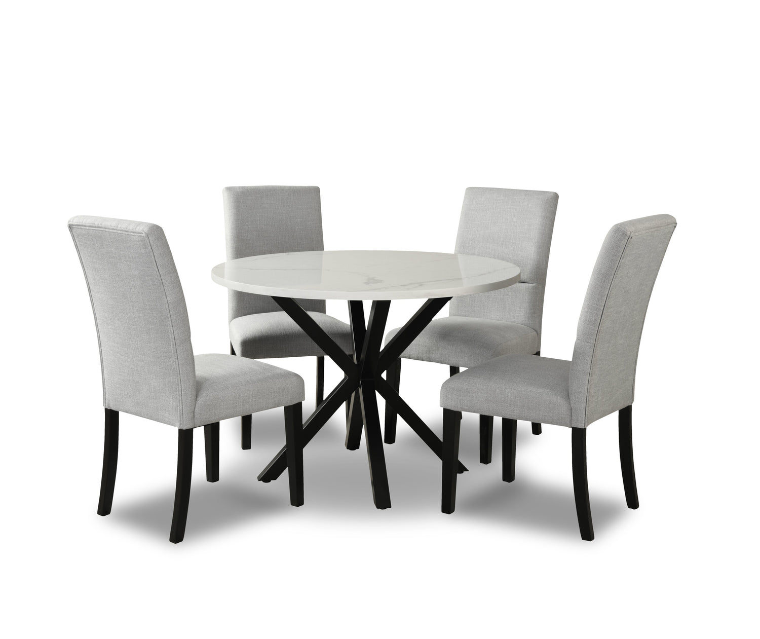 Verona 5pc Dining Set with Table Chairs, Culture Marbled Top