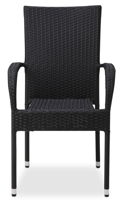 Vallarta Outdoor Patio Chair - Hand-Woven Resin Wicker, UV & Weather Resistant - Black