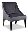 LAD Velvet Fabric Accent Chair – Dark Grey