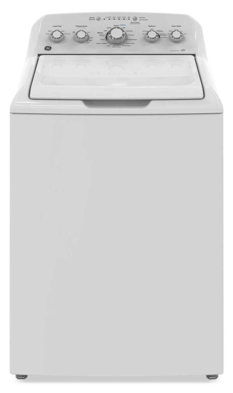 GE 4.9 Cu. Ft. Top-Load Washer with Stainless Steel Drum – GTW460BMMWW