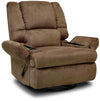Recliner 5598 Padded Suede Swivel Rocker with Storage Arms - Mocha