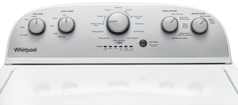Whirlpool 4.4 Cu. Ft. I.E.C. Top-Load Washer and 7.0 Cu. Ft. Electric Dryer – White