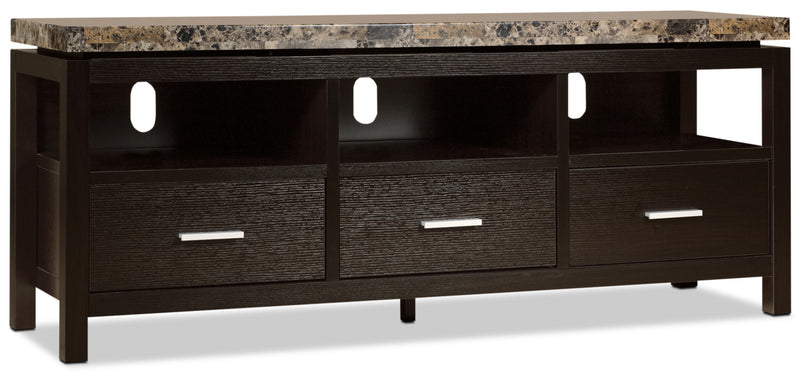 Verona 60" TV Stand - Contemporary style TV Stand in Espresso Wood/Stone