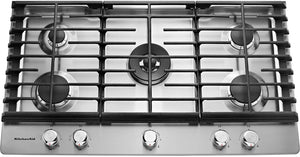 KitchenAid 36" 5- Burner Gas Cooktop - KCGS556ESS|Surface de cuisson à gaz KitchenAid de 36 po - KCGS556ESS|KCGS556ES