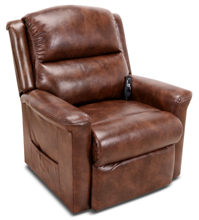 486 Leather-Look Fabric 3-Position Power Lift Chair – Mocha