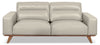 Kai Genuine Leather Sofa – Silver