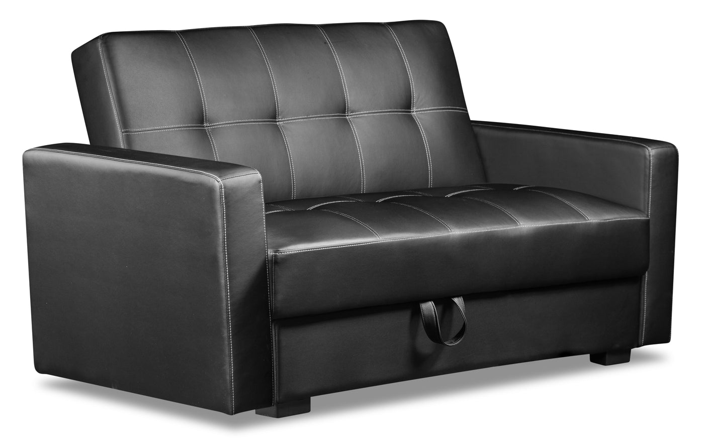 Leather on sale look futon