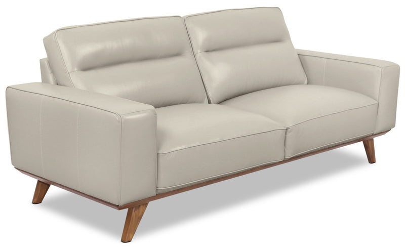Kai Genuine Leather Sofa – Silver