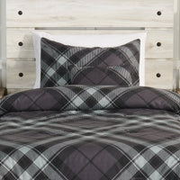 William 3-Piece Twin Comforter Set - Grey 