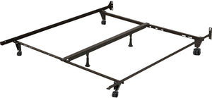 Deluxe Full/Queen/King Metal Bed Frame with Caster Wheels