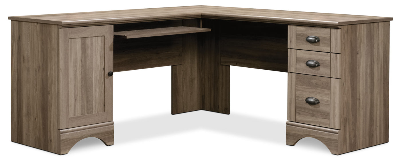 Harbor View Corner Desk Salt Oak The Brick