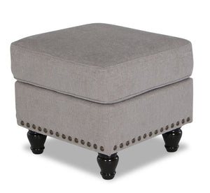 Wynn Chenille Ottoman - Grey | Pouf Wynn en chenille - gris | WYN2GROT