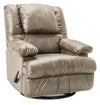 Recliner 5598 Bonded Leather Swivel Rocker with Storage Arms - Putty