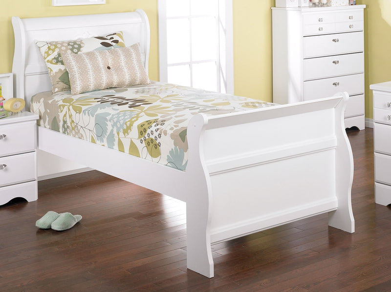 Diamond Dreams Sleigh Headboard for Kids, White - Twin Size