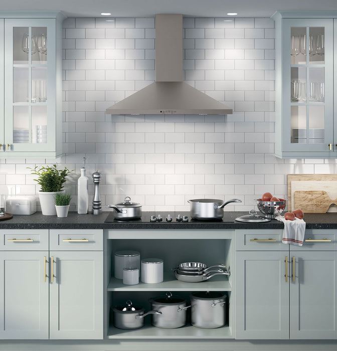 GE 36\" Wall-Mount Pyramid Chimney Range Hood – JVW5361EJESC