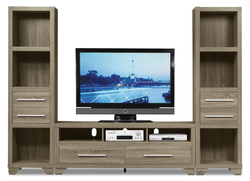 Glendale 99\" 3-Piece Entertainment Centre with Storage and Cable Management for TVs up to 65\"- Grey