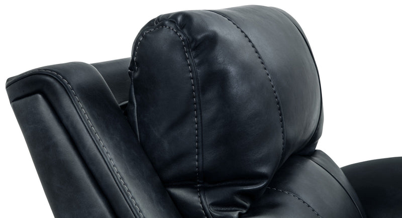 Kory Leather-Look Fabric Power Reclining Sofa – Dark Blue