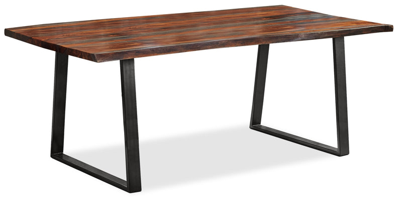 Bowery Dining Table - Industrial style Dining Table in Rustic Brown Metal and Wood