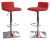 Coen Adjustable Bar Stool, Set of 2 – Red