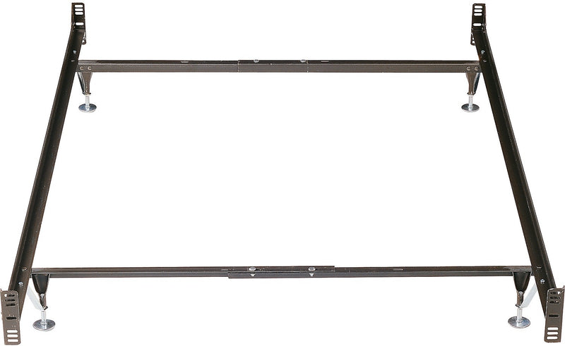 Twin/Full Metal Glide Bedframe w/ Head/Footboard Attachment - Brown Bed Frame