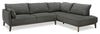 Gena 2-Piece Linen-Look Fabric Right-Facing Sectional - Charcoal