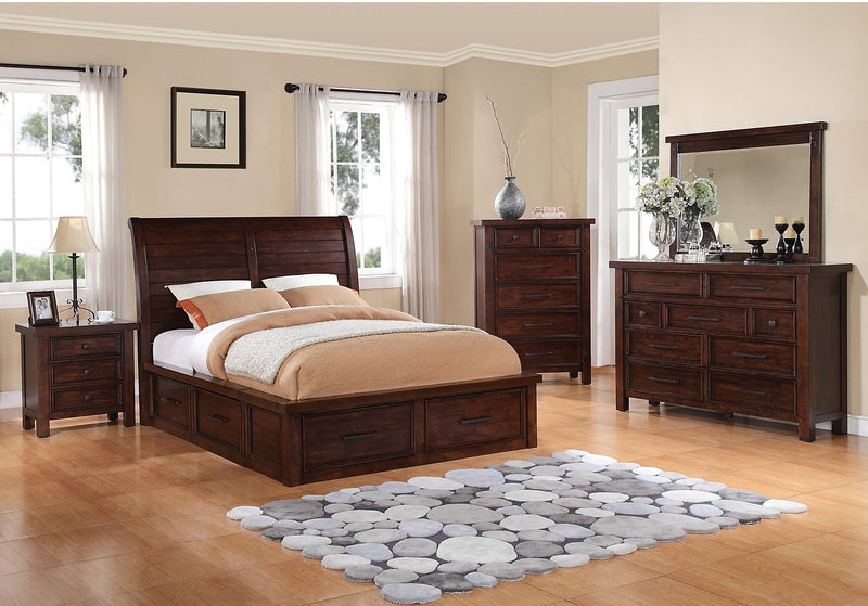 Sonoma 7-Piece Queen Storage Bedroom Set - Dark Brown