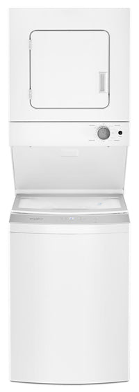 Whirlpool 1.8 Cu. Ft Electric Stacked Laundry with Impeller and Soft-Close Glass Lid Centre Controls- YWET4024HW