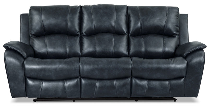 Kory Leather-Look Fabric Power Reclining Sofa – Dark Blue