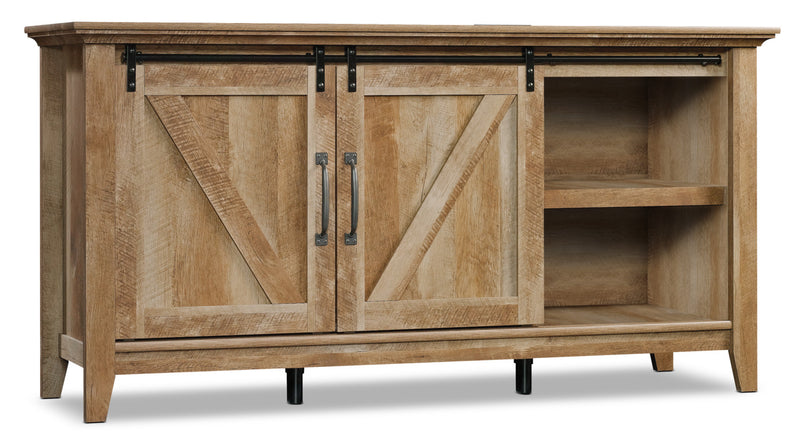 Dakota Pass 65" TV Stand – Craftsman Oak - Contemporary style TV Stand in Light Brown Wood