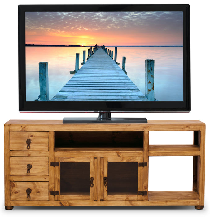 Santa Fe Rusticos 63\" TV Stand with Storage and Cable Management for TVs up to 70\"- Pine
