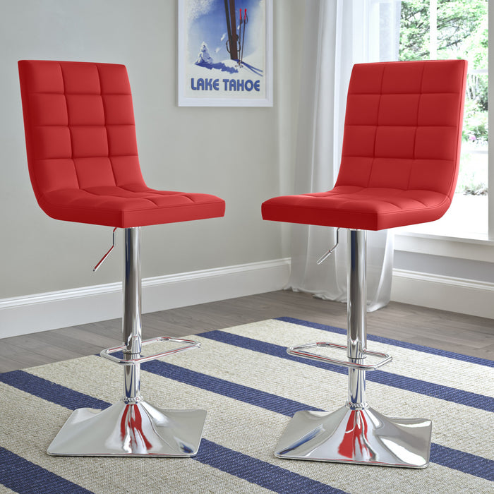 Axel High-Back Adjustable Bar Stool – Red