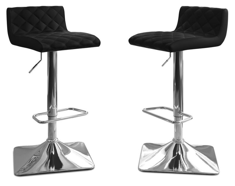 Coen Adjustable Bar Stool, Set of 2 – Black