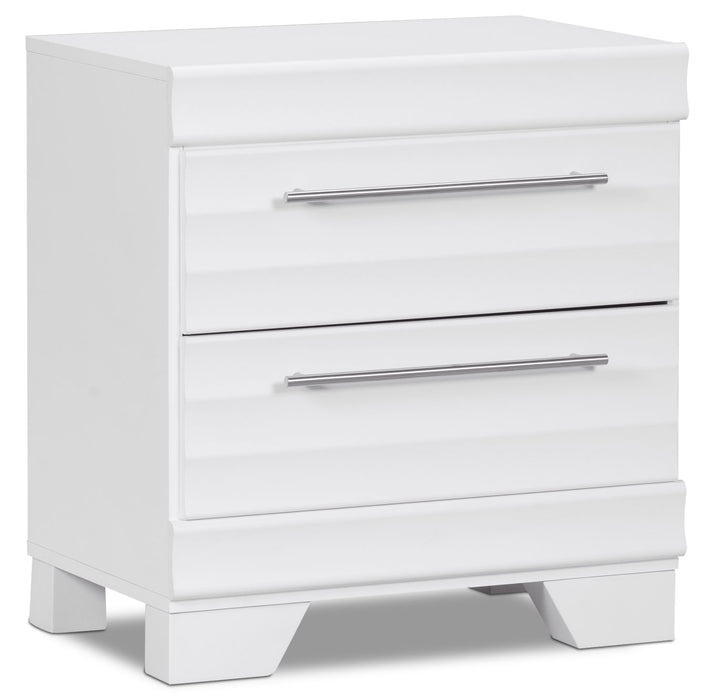 Olivia 6pc Bedroom Set with Storage Bed, Dresser, Mirror & Nightstand, Made in Canada, White - Full Size