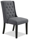 York Wing-Back Dining Chair with Linen-Look Fabric - Grey