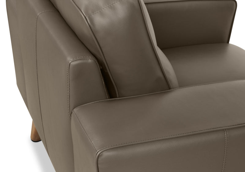 Kai Genuine Leather Chair – Grey