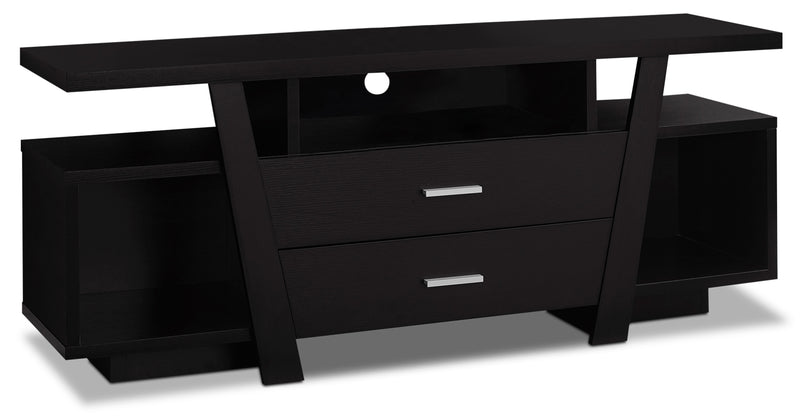 Loris 60" TV Stand – Cappuccino - Contemporary style TV Stand in Dark Brown Wood