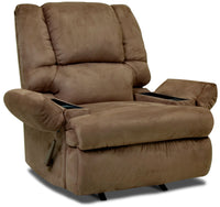Recliner 5598 Padded Suede Massage Recliner with Storage Arms - Mocha