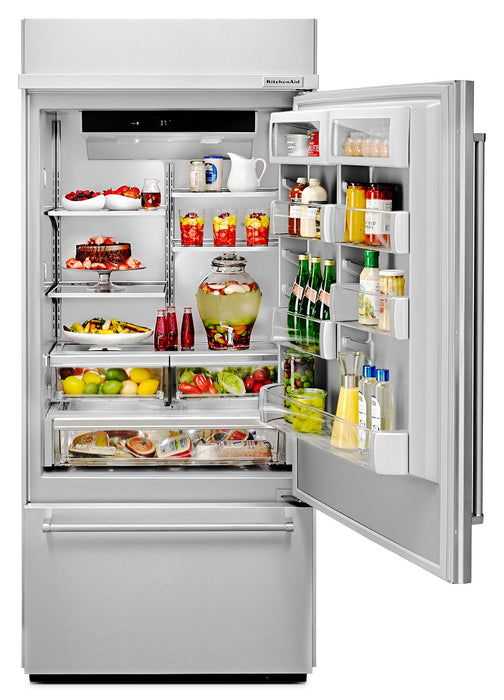 KitchenAid 36\" 20.9 Cu. Ft. Bottom-Mount Refrigerator - Stainless Steel - KBBR306ESS