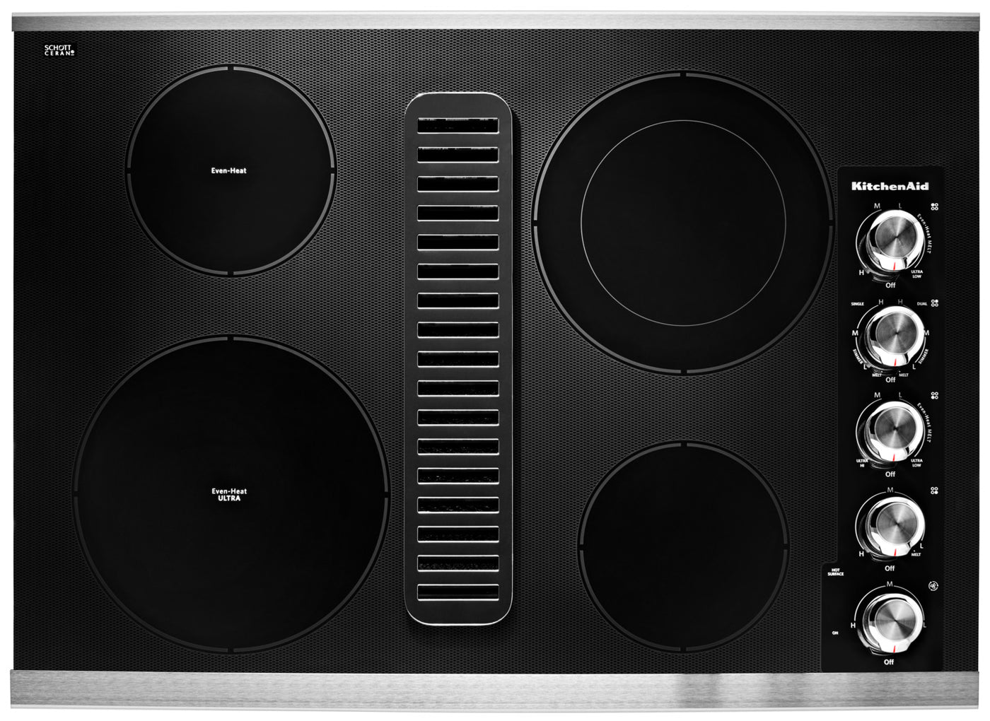 KitchenAid 30" Electric Downdraft Cooktop KCED600GSS The Brick